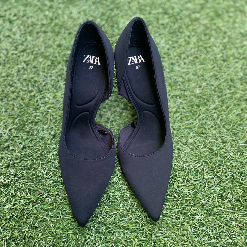 Zara black heels fabric size 37